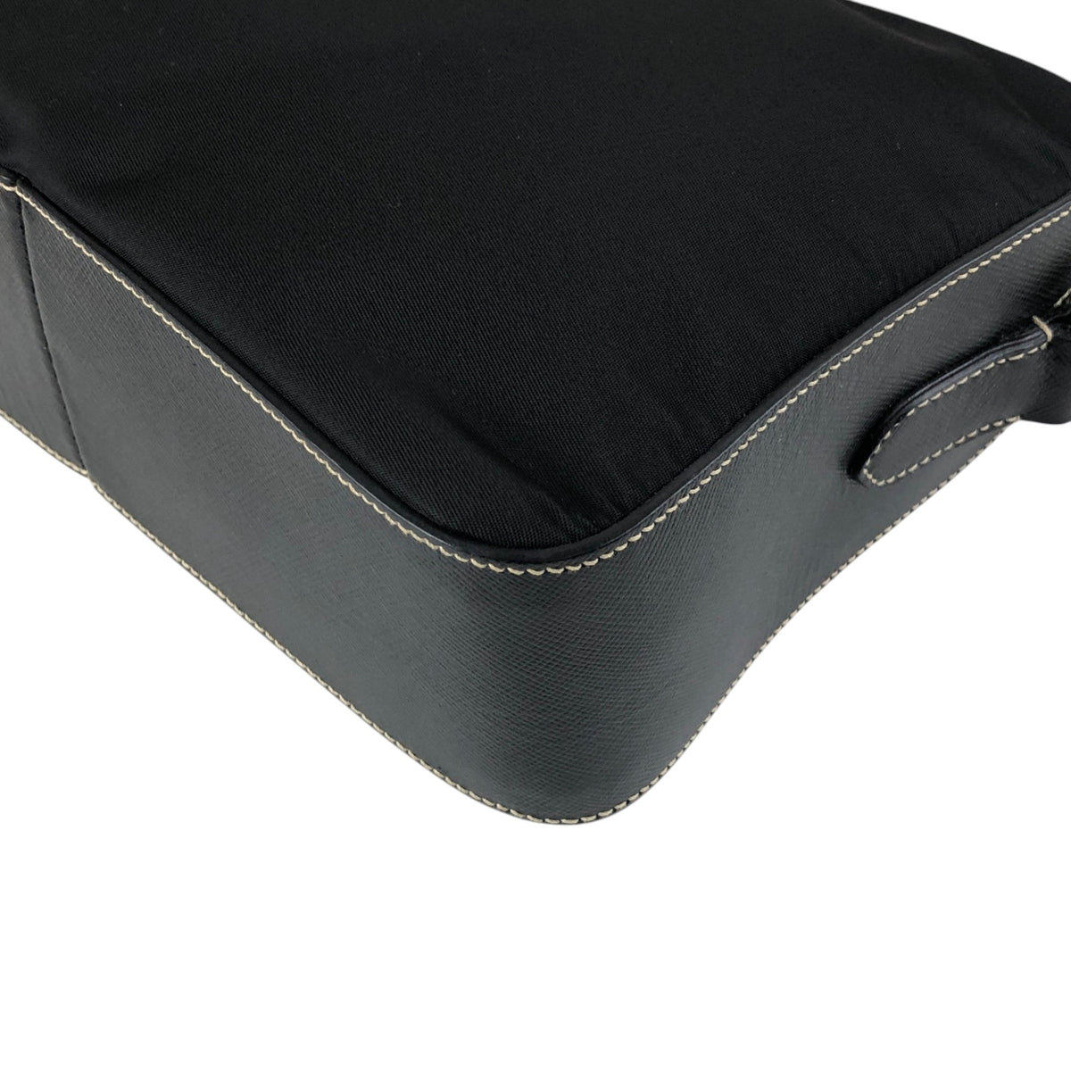 PRADA Tessuto Triangle Logo Shoulder bag Black Vintage mshu7d