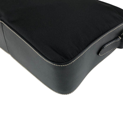 PRADA Tessuto Triangle Logo Shoulder bag Black Vintage mshu7d