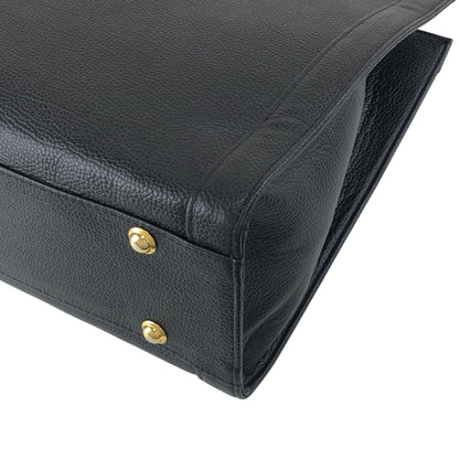 Yves Saint Laurent YSL Logo Top Handle Handbag Black Vintage heismg