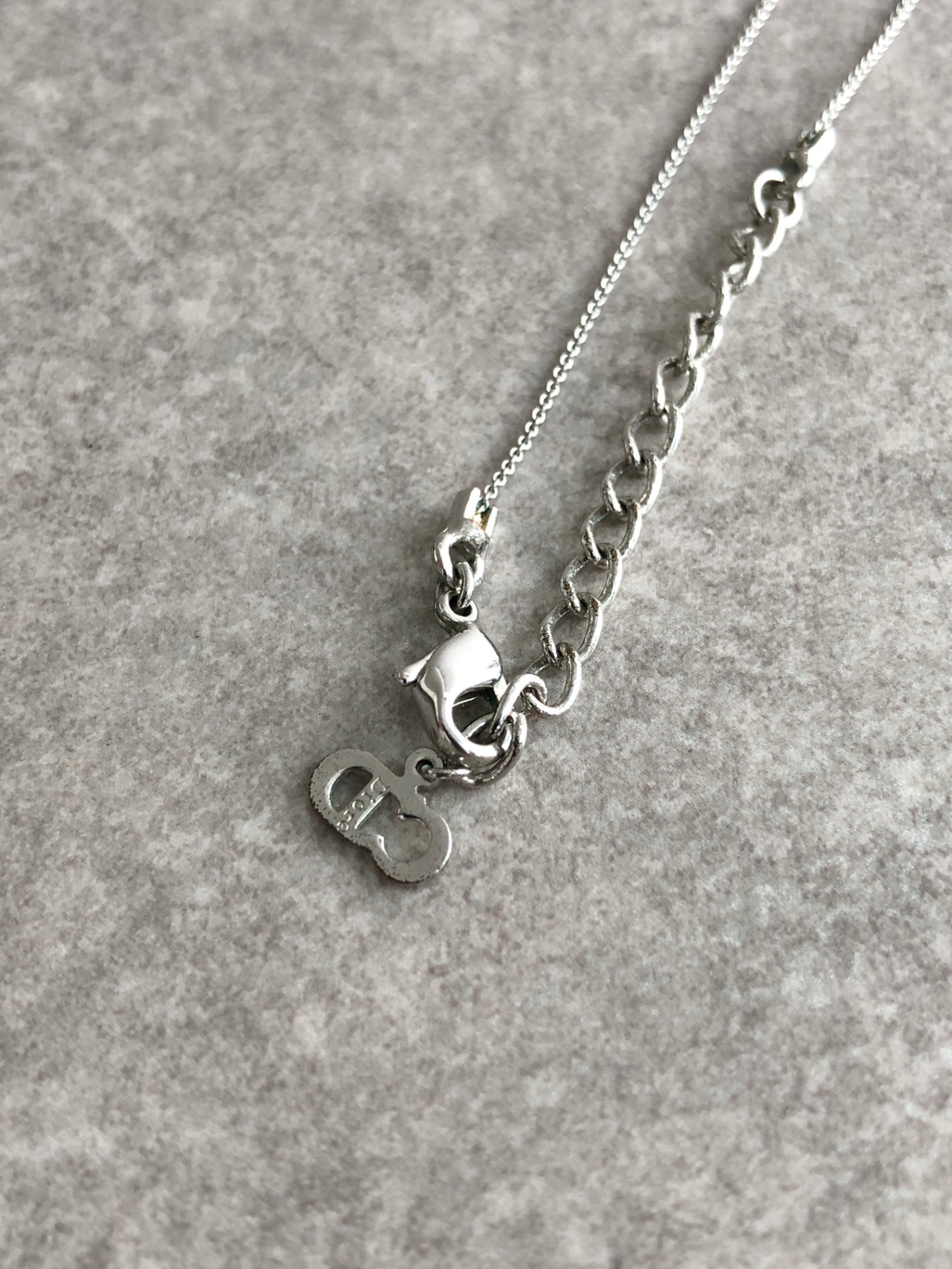 Christian Dior Logo Motif Necklace Silver Vintage niwwkc