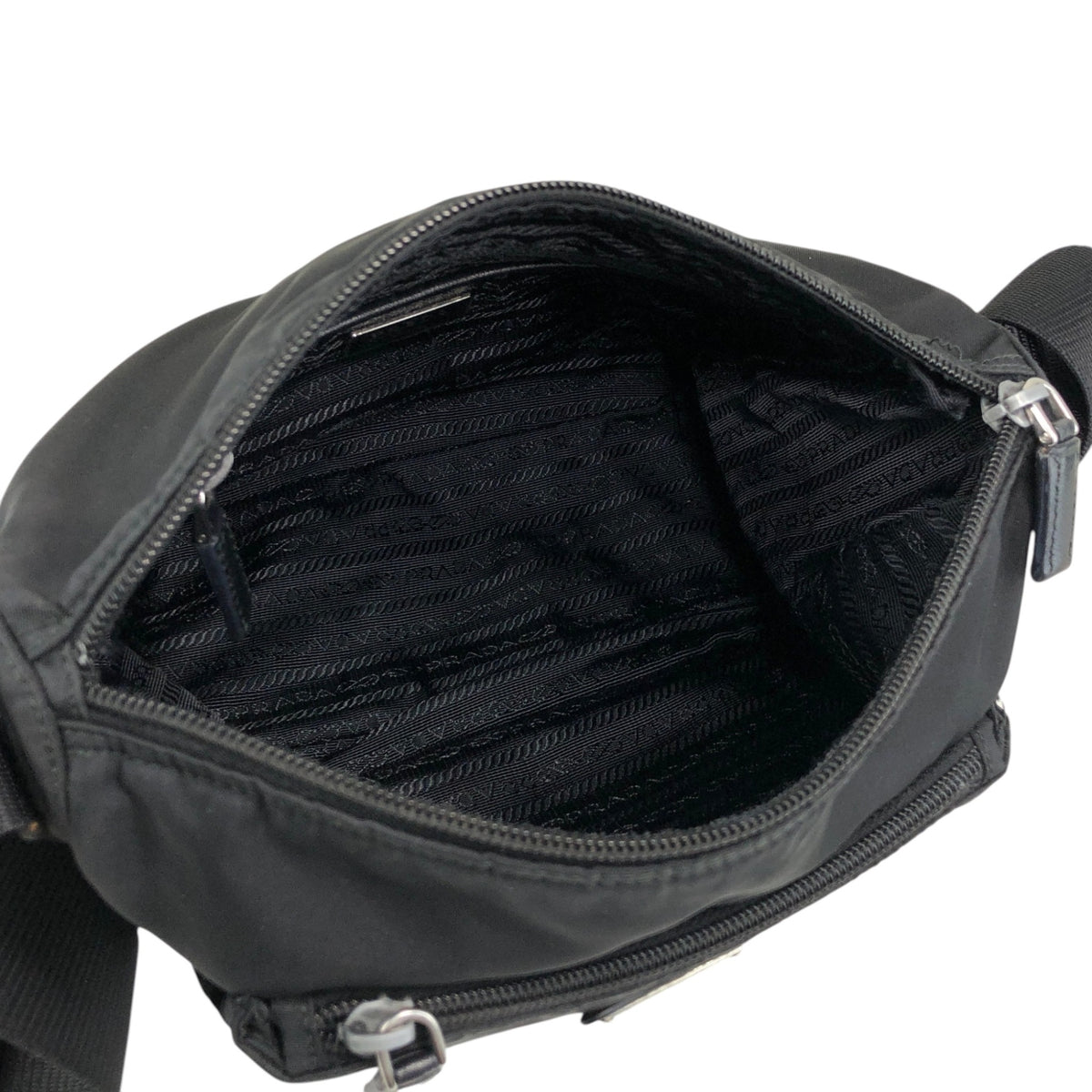 PRADA Tessuto Triangle Logo Shoulder bag Black Vintage 2efb6d