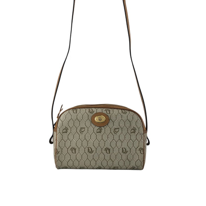 Christian Dior Honeycomb Pattern Shoulder bag Beige Vintage 72arme