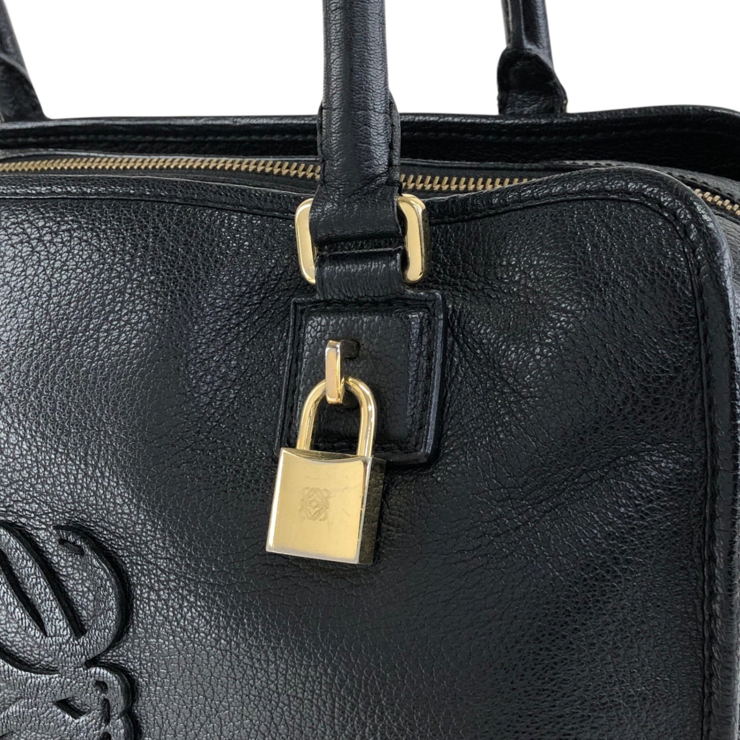 LOEWE Anagram Small Boston bag Handbag Black Vintage rtk3kf