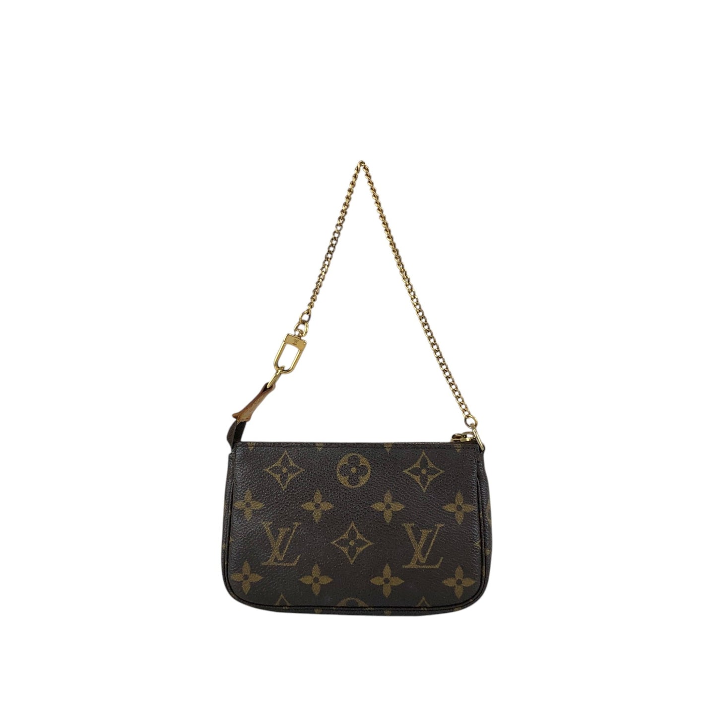 LOUIS VUITTON Monogram Small Handbag Brown M58009 Vintage 85sgud