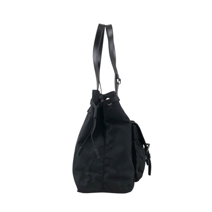 PRADA Triangle Logo Front Buckle  Totebag Black Vintage 7sstfx