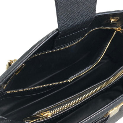 Salvatore Ferragamo Vala Chain Shoulder bag Handbag Black Vintage 3bmif6
