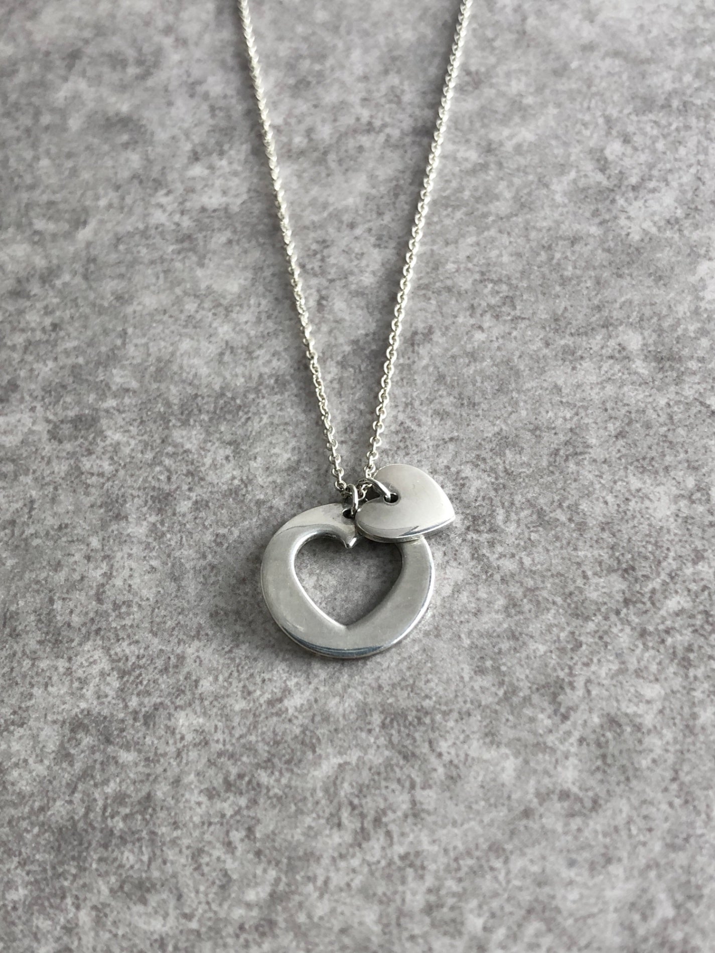 Tiffany & Co. Heart Motif SILVER925 Necklace Silver Vintage 2w6fek