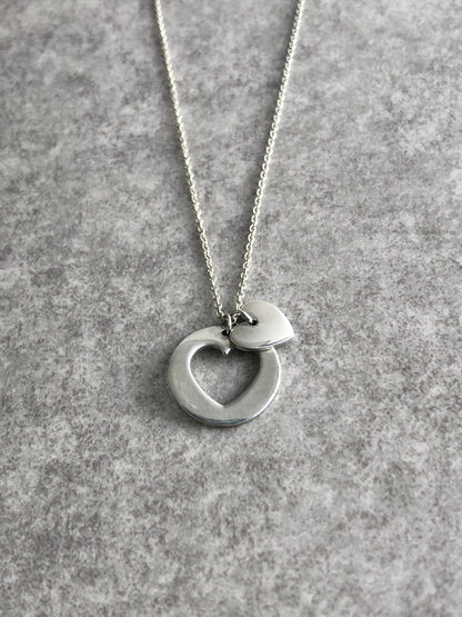 Tiffany & Co. Heart Motif SILVER925 Necklace Silver Vintage 2w6fek