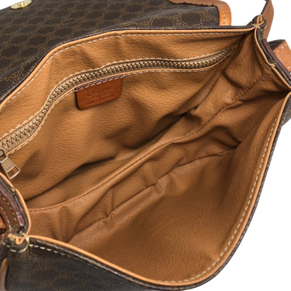 CELINE Macadam Blason Round Shoulder bag Brown Vintage afajii