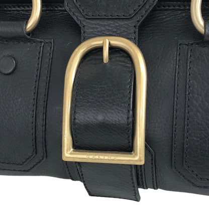 CELINE Triomphe Handbag Black Vintage 486nkp