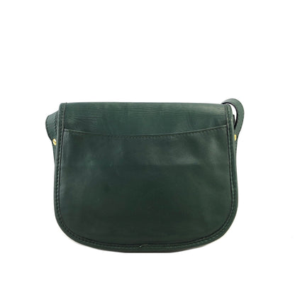 CELINE Gancini Flap Leather Shoulder bag Green Vintage mtmid2