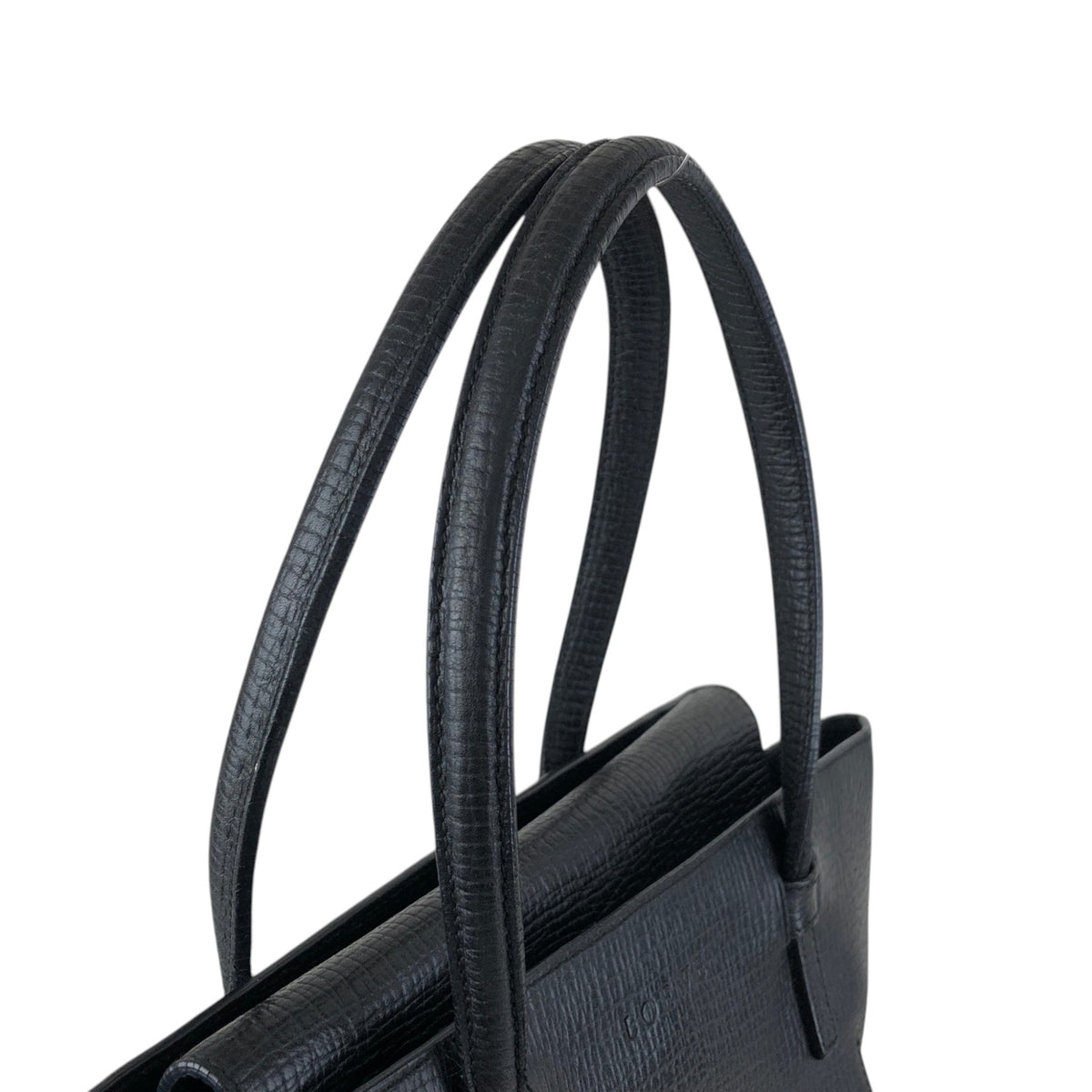 LOEWE Logo Embossed Handbag Black Vintage xvn4mm