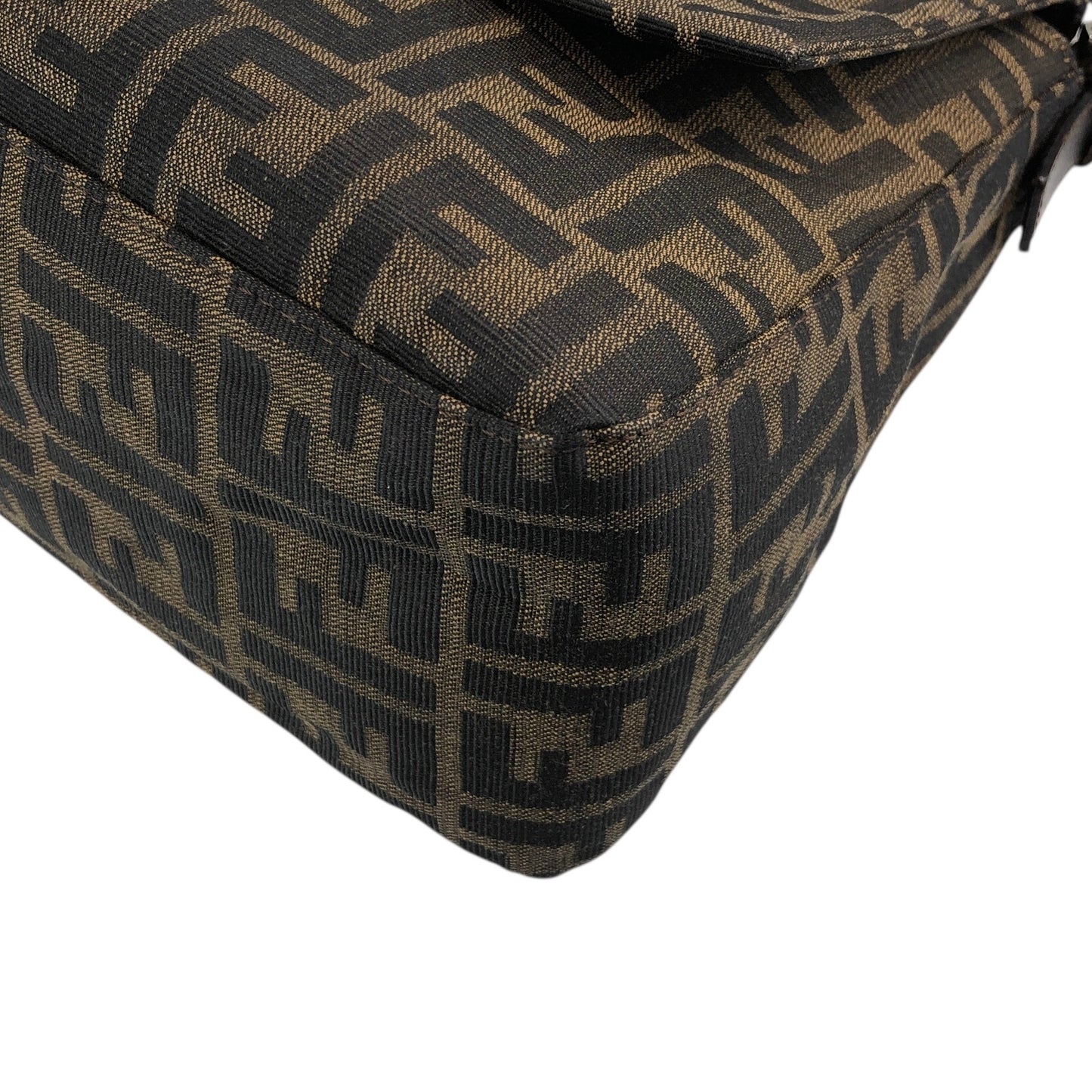 FENDI Zucca Logo Shoulder bag Brown Vintage df4sym