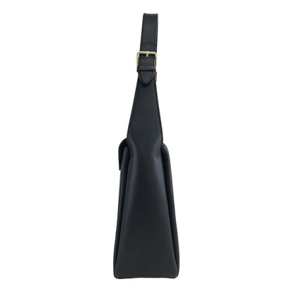 CELINE Turn Lock Handbag Black Vintage j4gitj