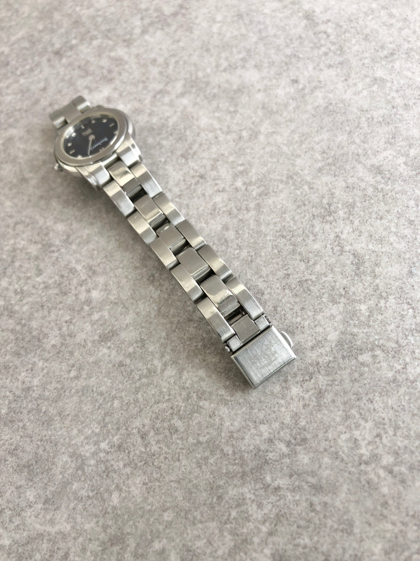 BURBERRY Logo Watch Silver 5421-H11411 Vintage 38ehpt
