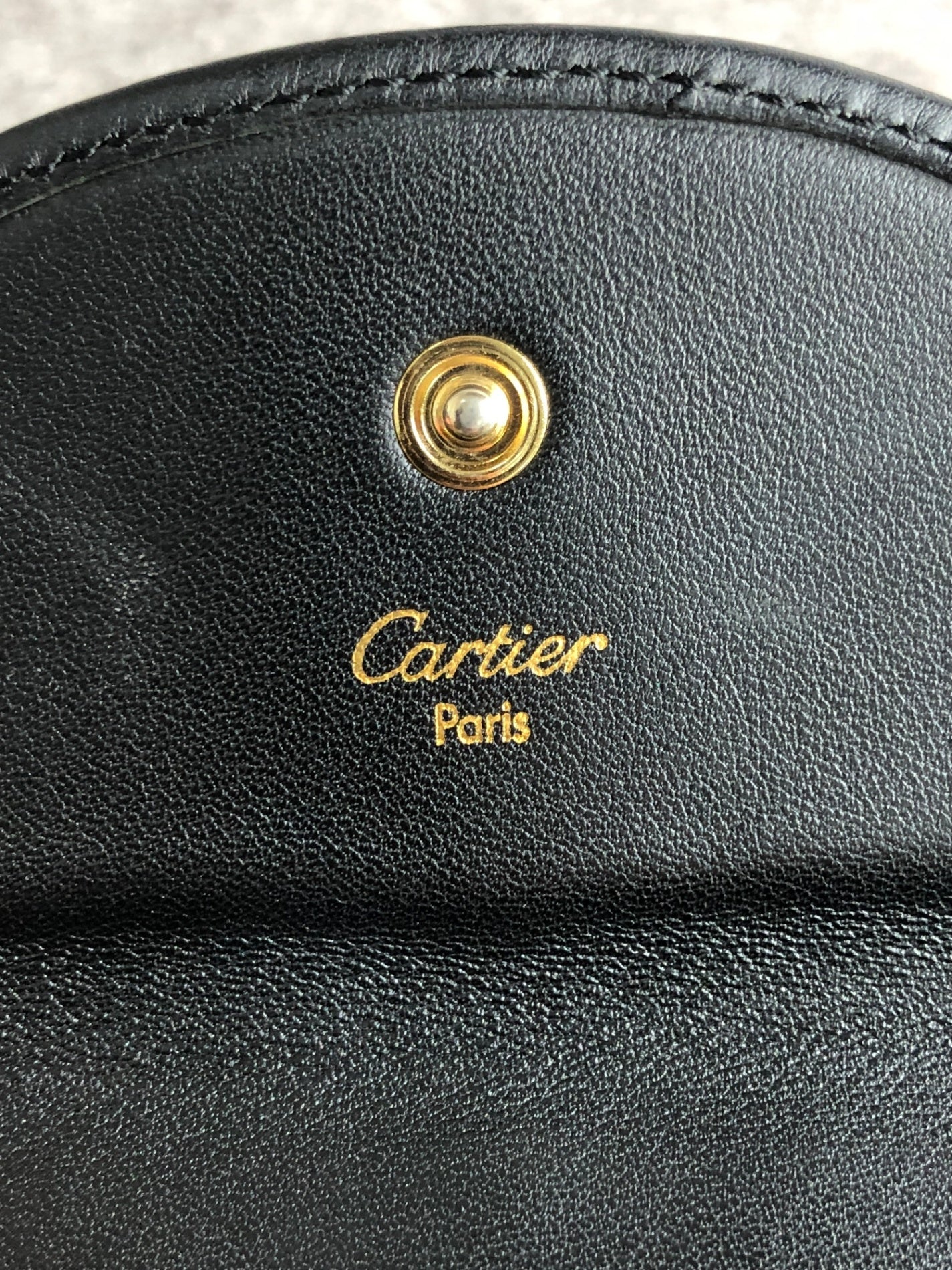 Cartier Coin Purse Black Vintage 3p6cxj