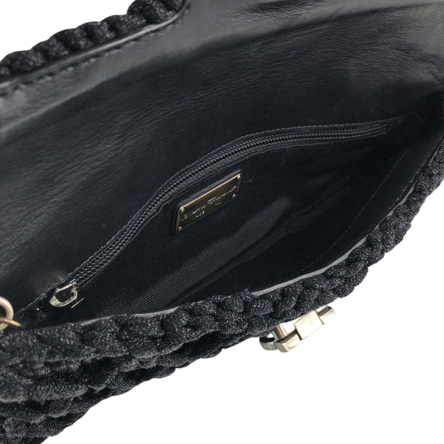 Salvatore Ferragamo Gancini Chain Shoulder bag Black Vintage phcpax