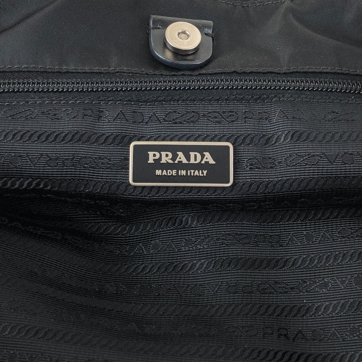 PRADA Tessuto Triangle Logo Double Pocket Totebag Black Vintage bdfpbe