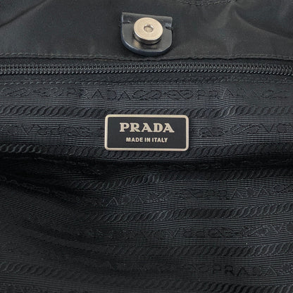 PRADA Tessuto Triangle Logo Double Pocket Totebag Black Vintage bdfpbe