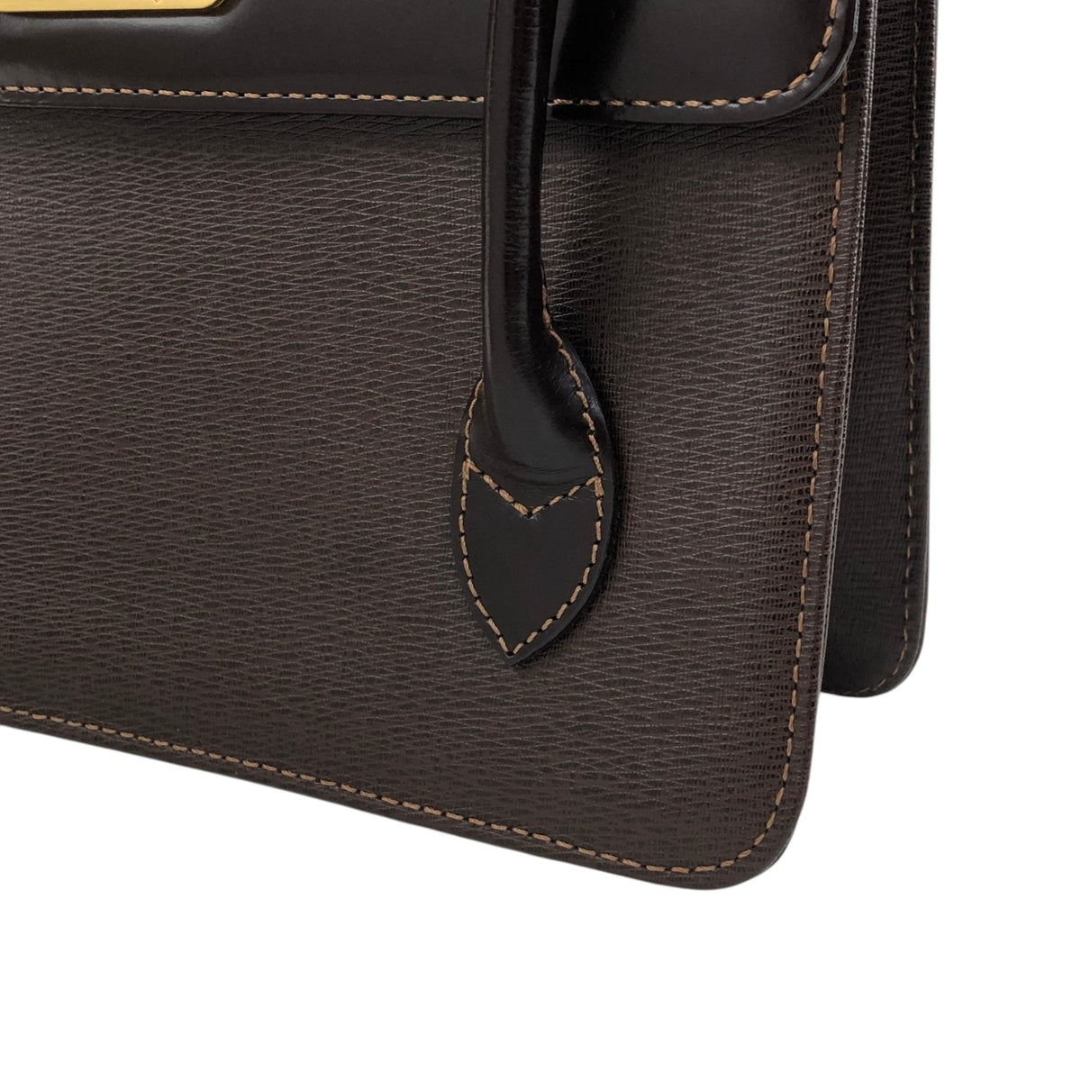 BURBERRY Logo Handbag Brown Vintage fpn5te