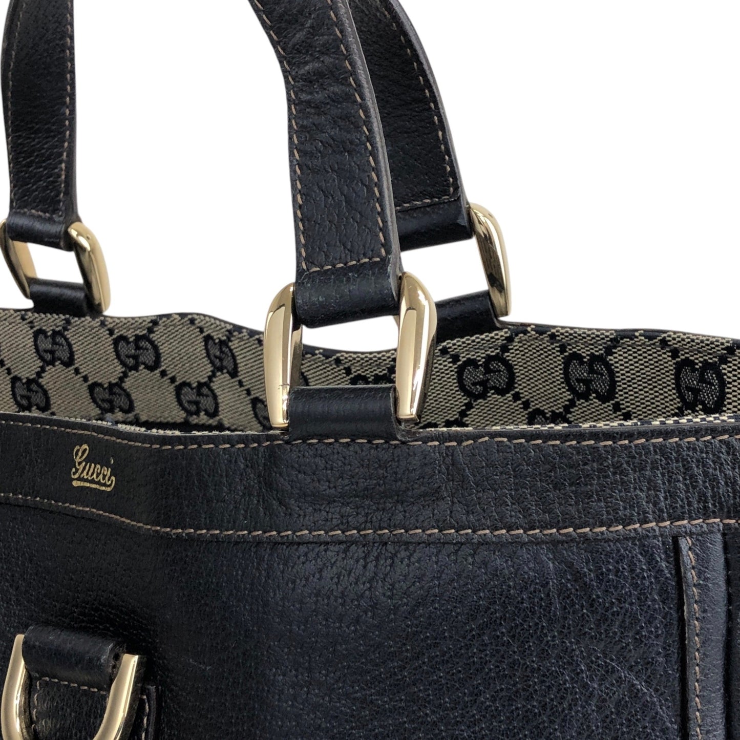 GUCCI Horse Bit Totebag Navy Vintage kftpgd