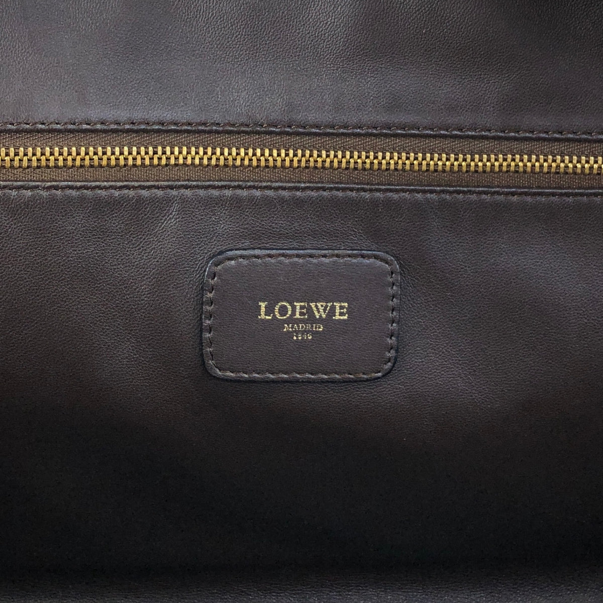 LOEWE Amazona36 Anagram Handbag Boston bag Dark Brown Vintage ihmrwb