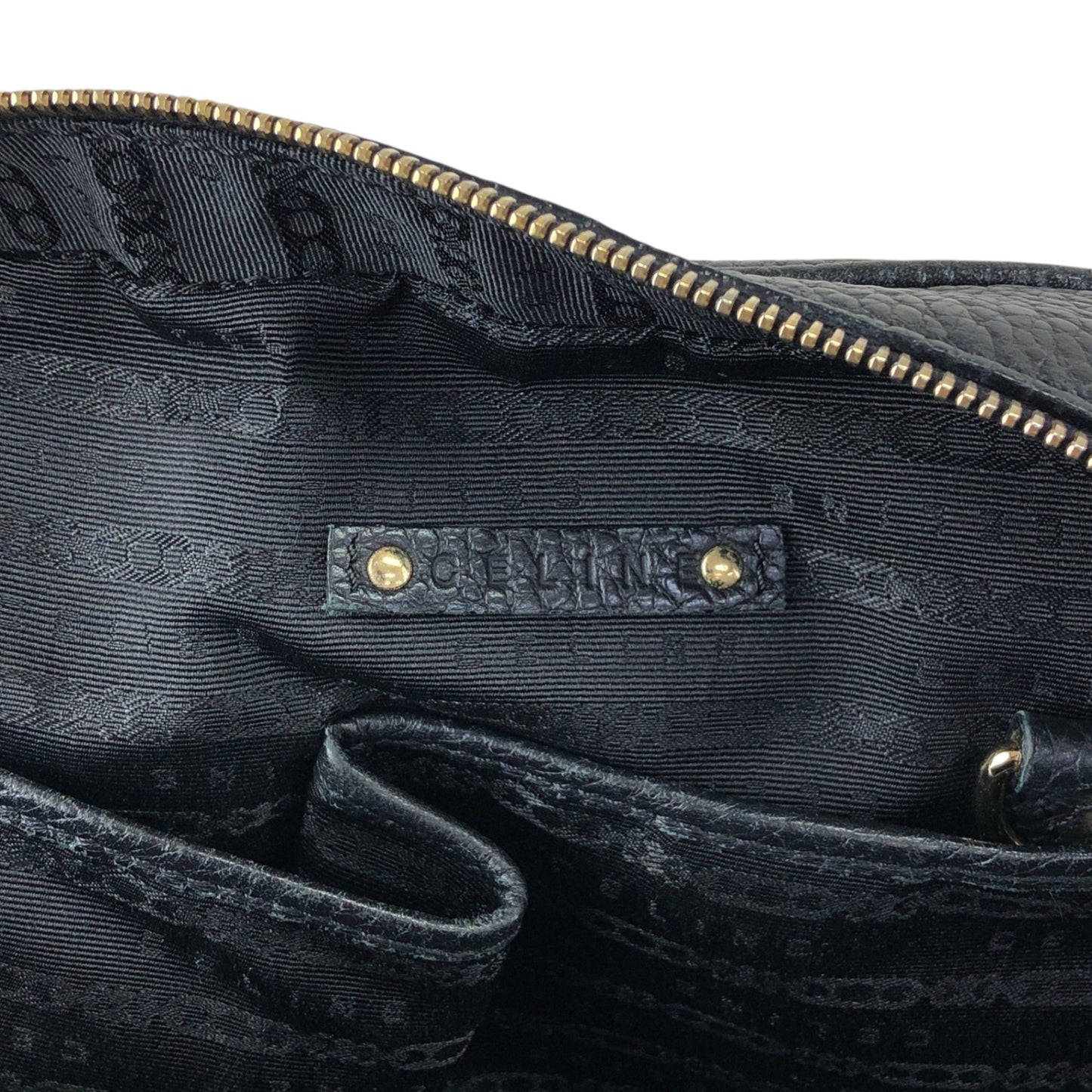 CELINE Logo Small Boston bag Handbag Black Vintage fr3ikk