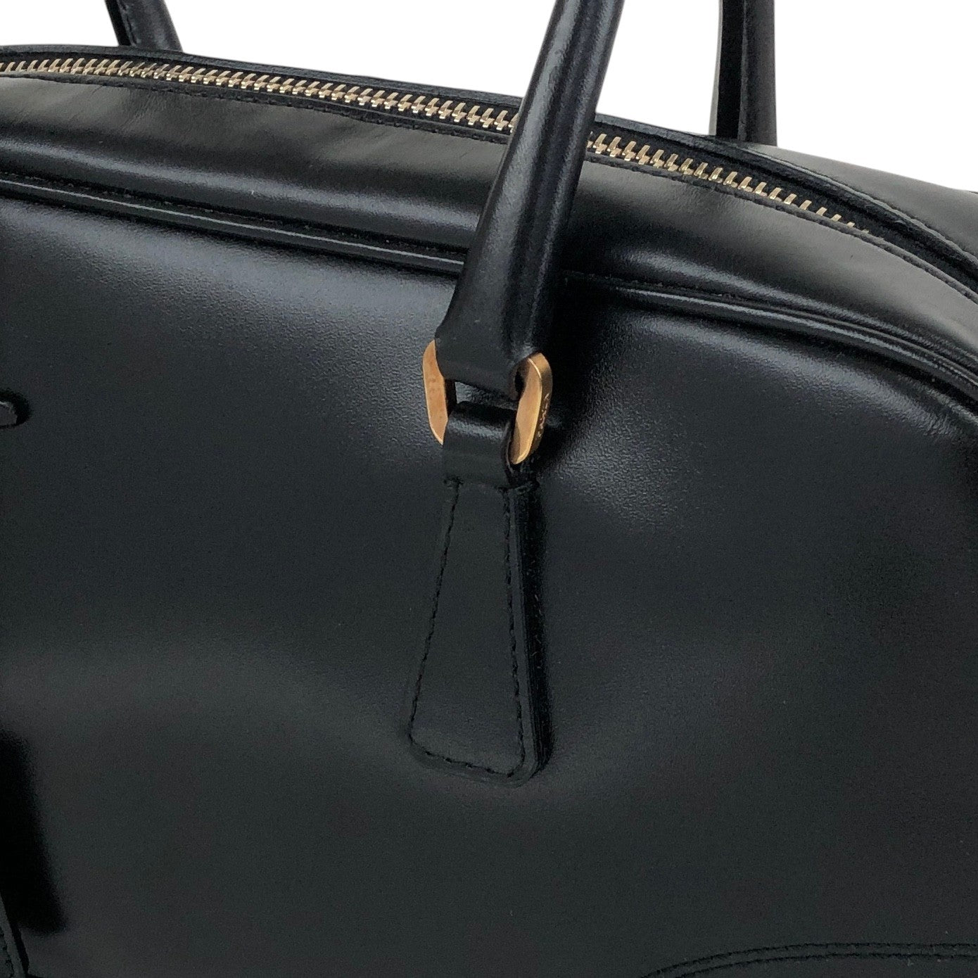 PRADA Triangle Logo Small Boston bag Handbag Black Vintage b7mxwa