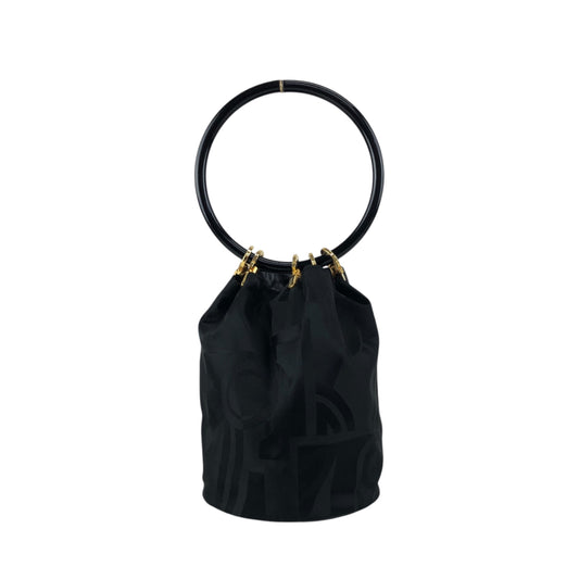 Salvatore Ferragamo Gancini Drawstring Small Handbag Black Vintage tigpxb