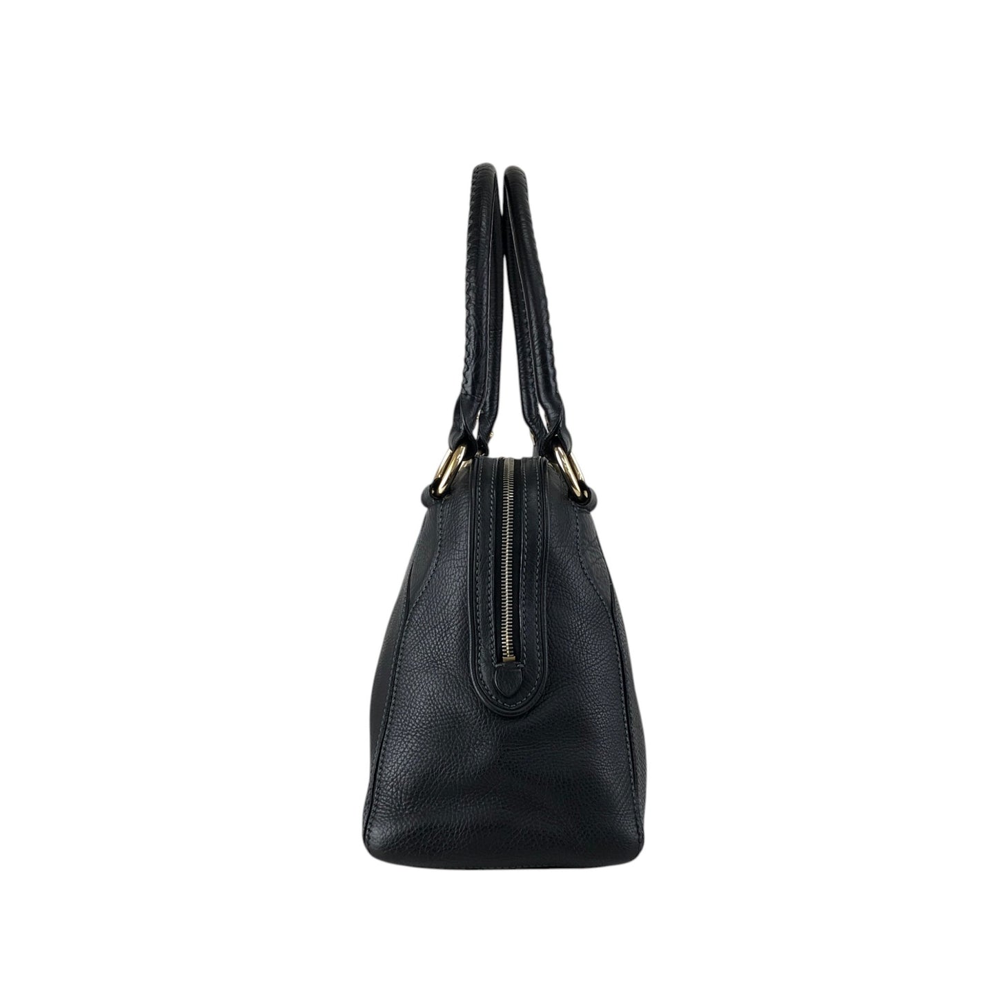 CELINE Logo Small Boston bag Handbag Black Vintage gh4sw6