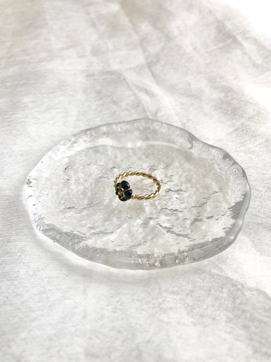 CHANEL Ring Gold×Black Vintage 55khrh