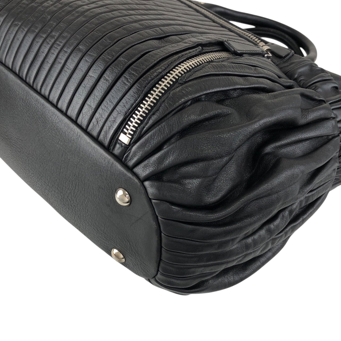 miumiu Front Zipper Handbag Totebag Black Vintage fx4ann