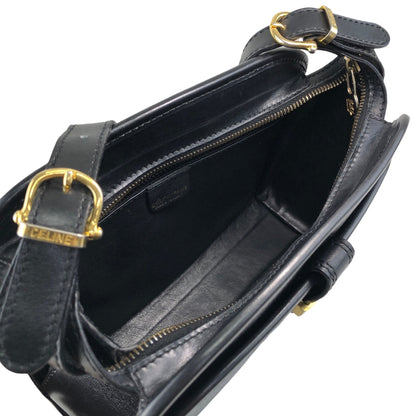 CELINE Logo Crossbody Shoulder bag Black Vintage ux8giy