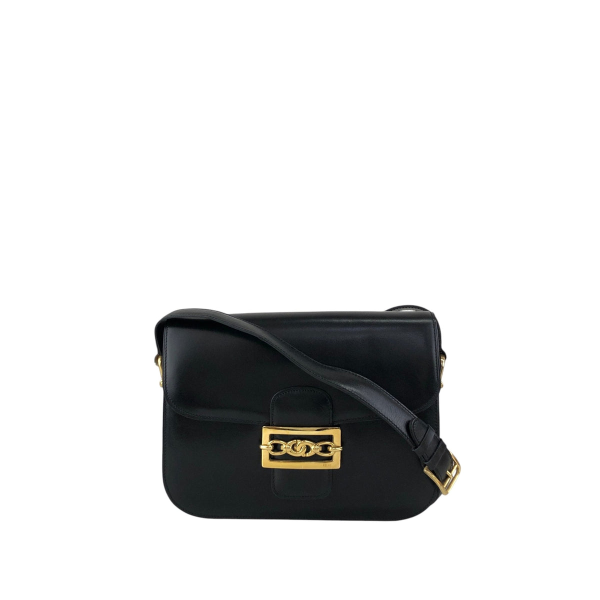 CELINE Horse Bit Shoulder bag Black Vintage jh7wiz