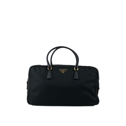 PRADA Tessuto Triangle Logo Small Boston bag Handbag Black BL0088 Vintage yaijvh