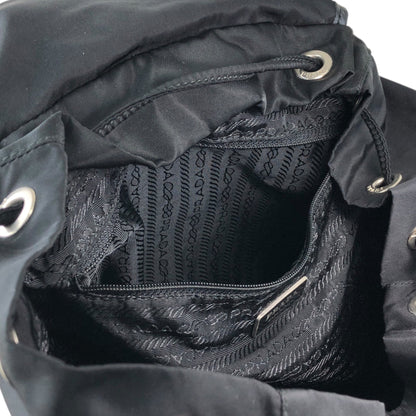 PRADA Tessuto Triangle Logo Backpack Black Vintage rj533h