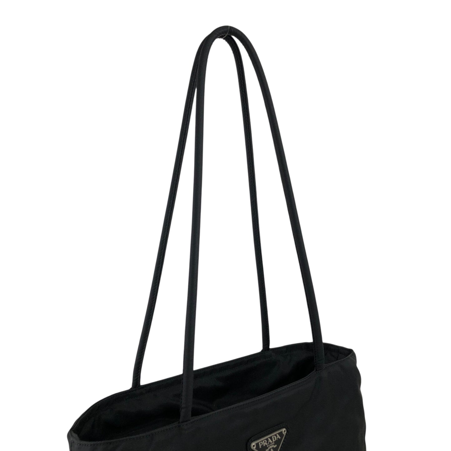PRADA Tessuto Triangle Logo Totebag Black Vintage 26be6f