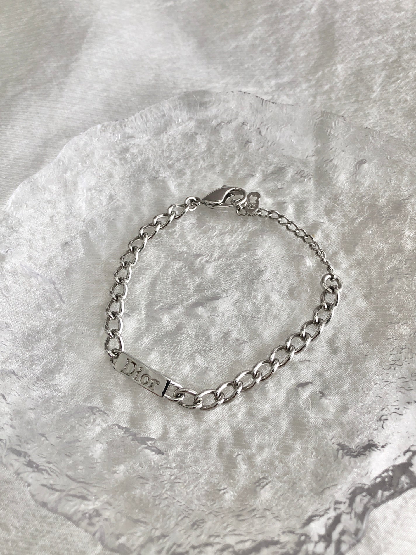 Christian Dior Logo Bracelet Silver Vintage cevvhs