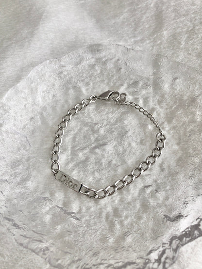 Christian Dior Logo Bracelet Silver Vintage cevvhs