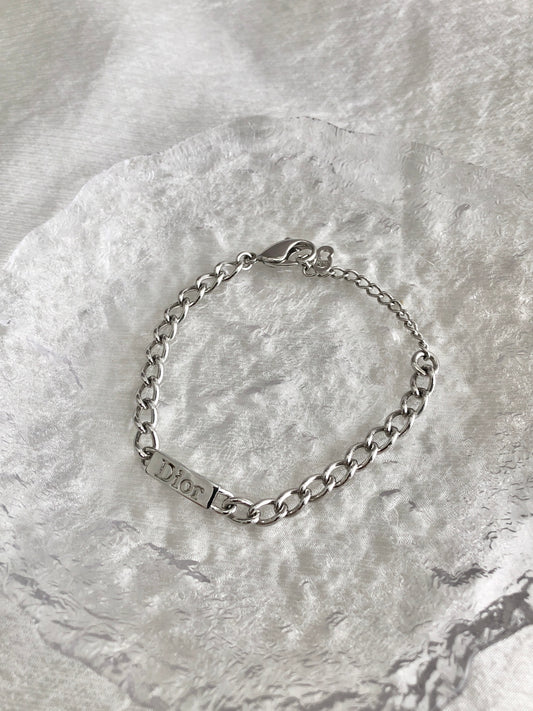 Christian Dior Logo Bracelet Silver Vintage cevvhs