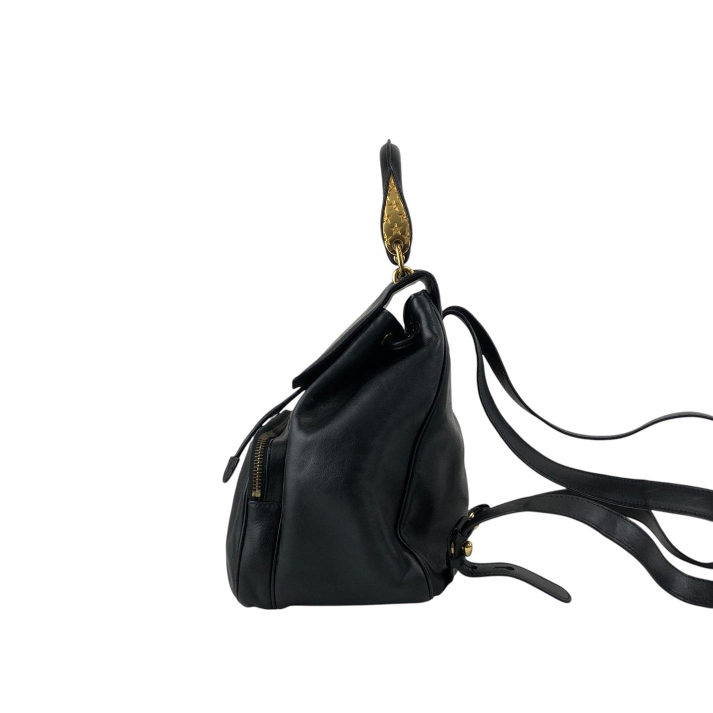 CELINE Starball Logo Embossed Backpack Black Vintage 66agh7