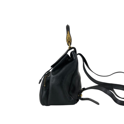 CELINE Starball Logo Embossed Backpack Black Vintage 66agh7