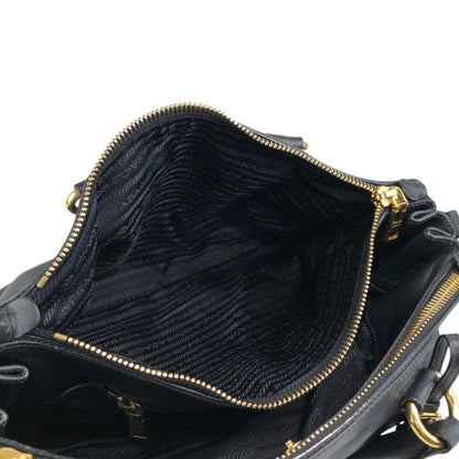 PRADA Logo Two-way Boston bag Shoulder bag Black Vintage k82hca