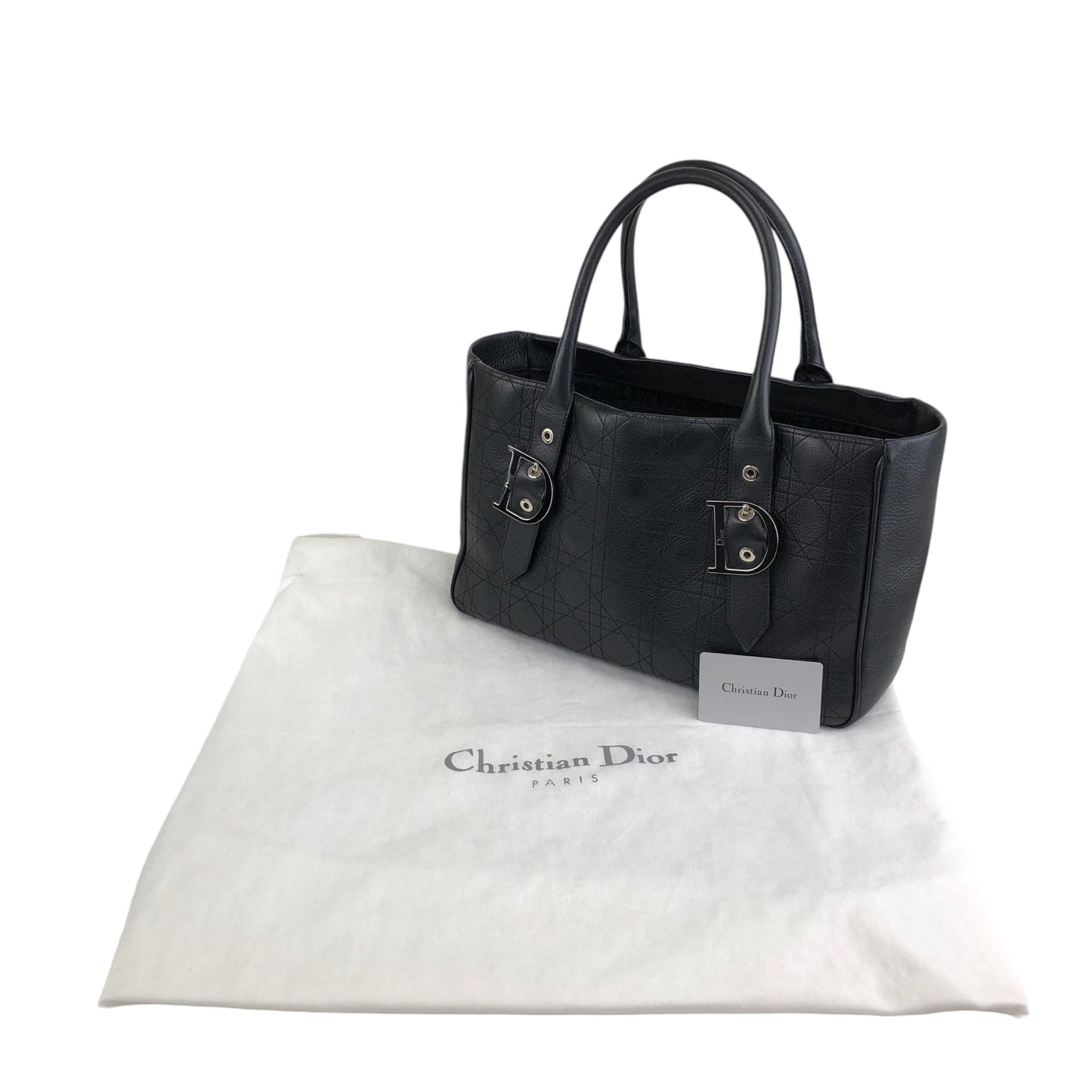 Christian Dior D Motif Totebag Black Vintage iiw373