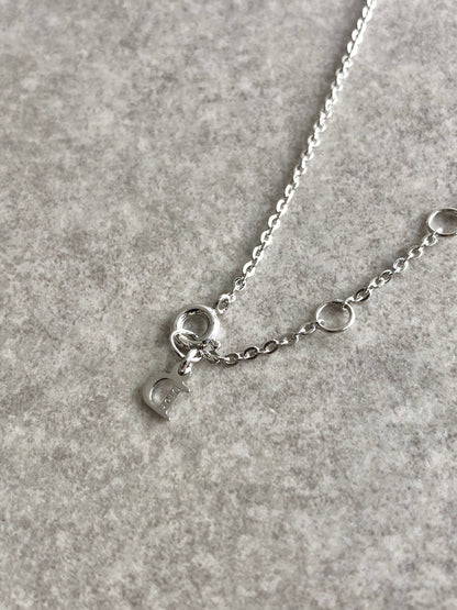 Christian Dior Logo Motif Necklace Silver Vintage f5vwsm