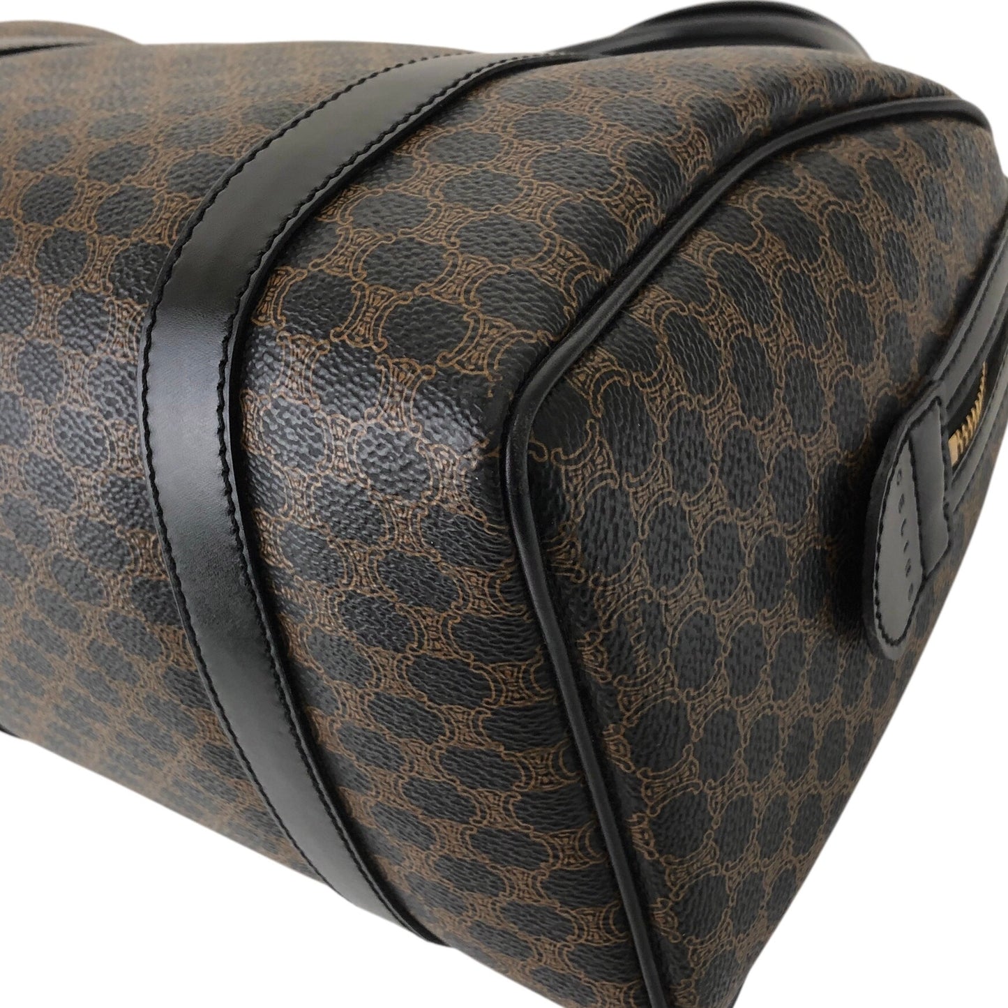 CELINE Macadam Two-way Handbag Shoulder bag Black Vintage ufhk7t