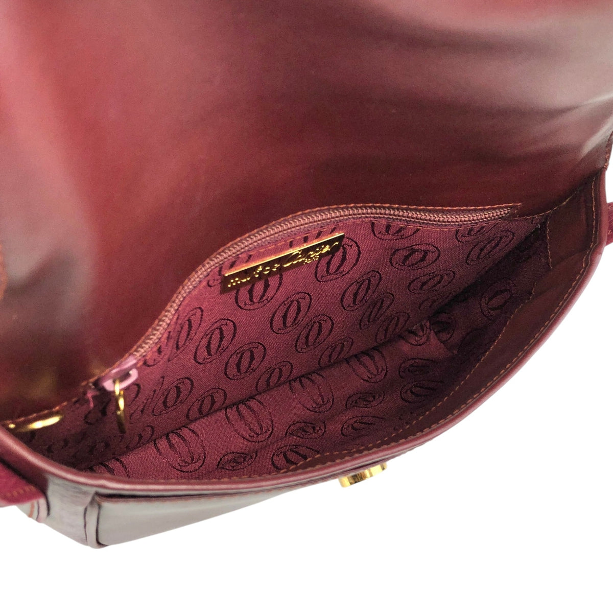 Cartier Flap Shoulder bag Bordeaux Vintage 63gc86