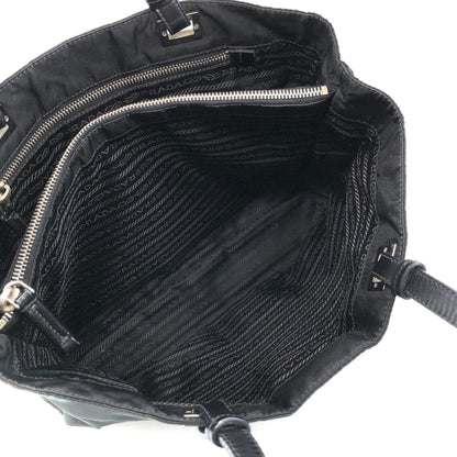 PRADA Tessuto Triangle Logo Totebag Handbag Black Vintage ifsugc