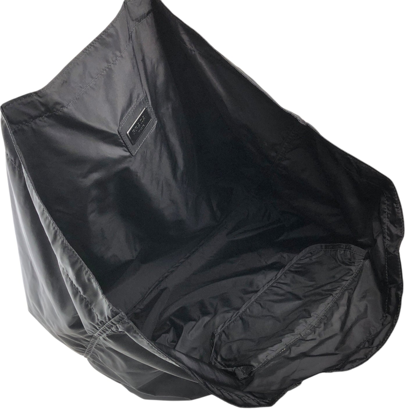 PRADA Tessuto Triangle Logo Totebag Black Vintage kctbn3