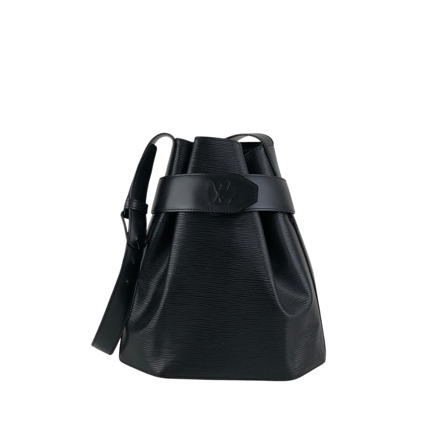 LOUIS VUITTON Epi Drawstring Shoulder bag Black Vintage 6ajzsh